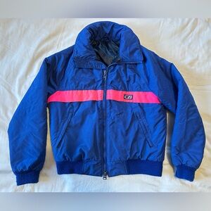 Vintage CB Sports Retro Puffy Ski Bomber Jacket Blue Women’s Medium Full Zip